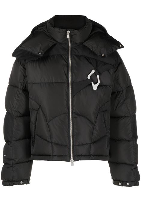 Black abstract down puffer - men